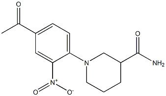 1-(4-acetyl-2-nitrophenyl)piperidine-3-carboxamide Struktur