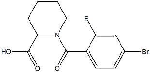 1-(4-bromo-2-fluorobenzoyl)piperidine-2-carboxylic acid Struktur