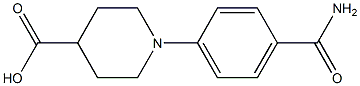 1-(4-carbamoylphenyl)piperidine-4-carboxylic acid Struktur