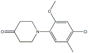 1-(4-chloro-2-methoxy-5-methylphenyl)piperidin-4-one Struktur