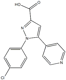 1-(4-chlorophenyl)-5-(pyridin-4-yl)-1H-pyrazole-3-carboxylic acid Struktur