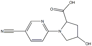 1-(5-cyanopyridin-2-yl)-4-hydroxypyrrolidine-2-carboxylic acid Struktur