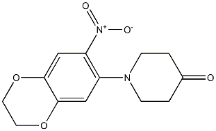 1-(7-nitro-2,3-dihydro-1,4-benzodioxin-6-yl)piperidin-4-one Struktur