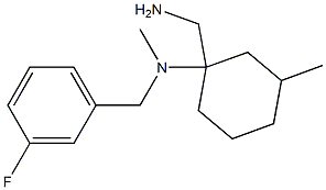 1-(aminomethyl)-N-[(3-fluorophenyl)methyl]-N,3-dimethylcyclohexan-1-amine Struktur