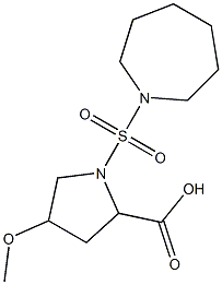 1-(azepane-1-sulfonyl)-4-methoxypyrrolidine-2-carboxylic acid Struktur