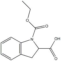 1-(ethoxycarbonyl)-2,3-dihydro-1H-indole-2-carboxylic acid Struktur