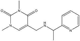 1,3-dimethyl-5-({[1-(pyridin-2-yl)ethyl]amino}methyl)-1,2,3,4-tetrahydropyrimidine-2,4-dione Struktur