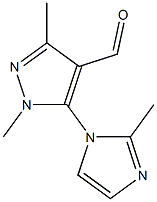 1,3-dimethyl-5-(2-methyl-1H-imidazol-1-yl)-1H-pyrazole-4-carbaldehyde Struktur