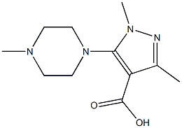 1,3-dimethyl-5-(4-methylpiperazin-1-yl)-1H-pyrazole-4-carboxylic acid Struktur