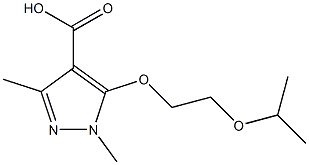 1,3-dimethyl-5-[2-(propan-2-yloxy)ethoxy]-1H-pyrazole-4-carboxylic acid Struktur