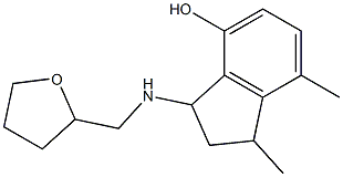 1,7-dimethyl-3-[(oxolan-2-ylmethyl)amino]-2,3-dihydro-1H-inden-4-ol Struktur