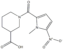 1-[(1-methyl-5-nitro-1H-pyrrol-2-yl)carbonyl]piperidine-3-carboxylic acid Struktur