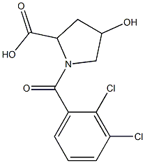 1-[(2,3-dichlorophenyl)carbonyl]-4-hydroxypyrrolidine-2-carboxylic acid Struktur