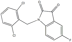 1-[(2,6-dichlorophenyl)methyl]-5-fluoro-2,3-dihydro-1H-indole-2,3-dione Struktur