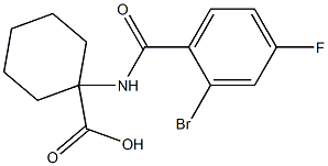 1-[(2-bromo-4-fluorobenzoyl)amino]cyclohexanecarboxylic acid Struktur