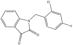 1-[(2-chloro-4-fluorophenyl)methyl]-2,3-dihydro-1H-indole-2,3-dione Struktur