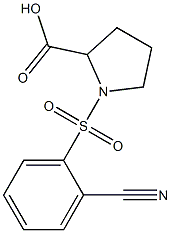 1-[(2-cyanobenzene)sulfonyl]pyrrolidine-2-carboxylic acid Struktur