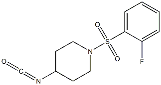 1-[(2-fluorophenyl)sulfonyl]-4-isocyanatopiperidine Struktur