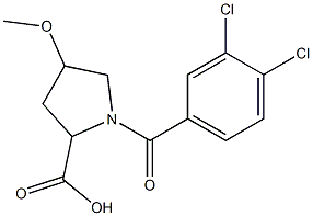 1-[(3,4-dichlorophenyl)carbonyl]-4-methoxypyrrolidine-2-carboxylic acid Struktur