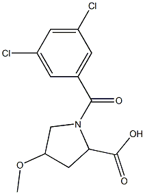 1-[(3,5-dichlorophenyl)carbonyl]-4-methoxypyrrolidine-2-carboxylic acid Struktur