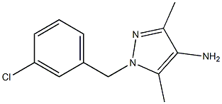 1-[(3-chlorophenyl)methyl]-3,5-dimethyl-1H-pyrazol-4-amine Struktur