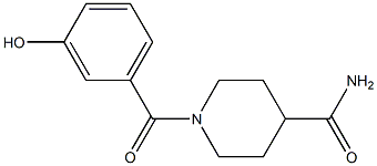 1-[(3-hydroxyphenyl)carbonyl]piperidine-4-carboxamide Struktur