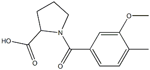 1-[(3-methoxy-4-methylphenyl)carbonyl]pyrrolidine-2-carboxylic acid Struktur