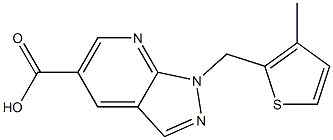 1-[(3-methylthien-2-yl)methyl]-1H-pyrazolo[3,4-b]pyridine-5-carboxylic acid Struktur