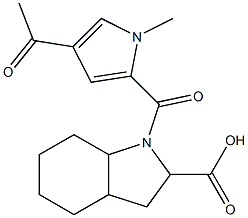 1-[(4-acetyl-1-methyl-1H-pyrrol-2-yl)carbonyl]octahydro-1H-indole-2-carboxylic acid Struktur