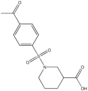 1-[(4-acetylbenzene)sulfonyl]piperidine-3-carboxylic acid Struktur