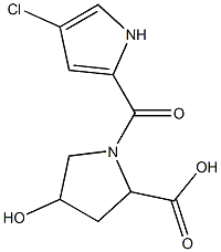 1-[(4-chloro-1H-pyrrol-2-yl)carbonyl]-4-hydroxypyrrolidine-2-carboxylic acid Struktur