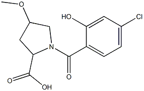 1-[(4-chloro-2-hydroxyphenyl)carbonyl]-4-methoxypyrrolidine-2-carboxylic acid Struktur