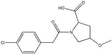 1-[(4-chlorophenyl)acetyl]-4-methoxypyrrolidine-2-carboxylic acid Struktur