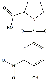 1-[(4-hydroxy-3-nitrobenzene)sulfonyl]pyrrolidine-2-carboxylic acid Struktur