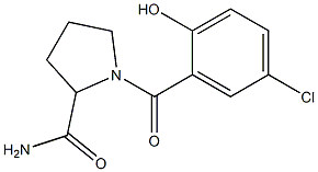 1-[(5-chloro-2-hydroxyphenyl)carbonyl]pyrrolidine-2-carboxamide Struktur