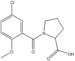 1-[(5-chloro-2-methoxyphenyl)carbonyl]pyrrolidine-2-carboxylic acid Struktur