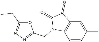 1-[(5-ethyl-1,3,4-oxadiazol-2-yl)methyl]-5-methyl-2,3-dihydro-1H-indole-2,3-dione Struktur