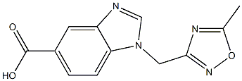 1-[(5-methyl-1,2,4-oxadiazol-3-yl)methyl]-1H-1,3-benzodiazole-5-carboxylic acid Struktur