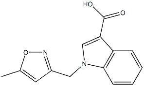 1-[(5-methyl-1,2-oxazol-3-yl)methyl]-1H-indole-3-carboxylic acid Struktur