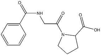 1-[(benzoylamino)acetyl]pyrrolidine-2-carboxylic acid Struktur