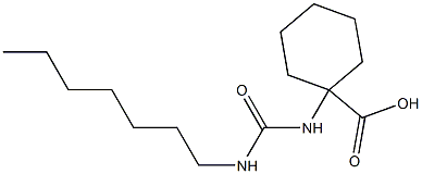 1-[(heptylcarbamoyl)amino]cyclohexane-1-carboxylic acid Struktur