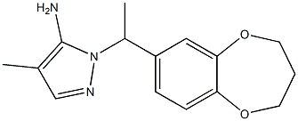 1-[1-(3,4-dihydro-2H-1,5-benzodioxepin-7-yl)ethyl]-4-methyl-1H-pyrazol-5-amine Struktur