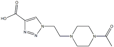 1-[2-(4-acetylpiperazin-1-yl)ethyl]-1H-1,2,3-triazole-4-carboxylic acid Struktur