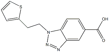 1-[2-(thiophen-2-yl)ethyl]-1H-1,2,3-benzotriazole-5-carboxylic acid Struktur