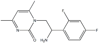 1-[2-amino-2-(2,4-difluorophenyl)ethyl]-4,6-dimethylpyrimidin-2(1H)-one Struktur