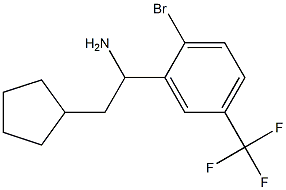 1-[2-bromo-5-(trifluoromethyl)phenyl]-2-cyclopentylethan-1-amine Struktur