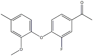 1-[3-fluoro-4-(2-methoxy-4-methylphenoxy)phenyl]ethan-1-one Struktur