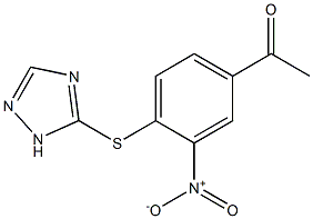 1-[3-nitro-4-(1H-1,2,4-triazol-5-ylsulfanyl)phenyl]ethan-1-one Struktur