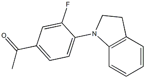 1-[4-(2,3-dihydro-1H-indol-1-yl)-3-fluorophenyl]ethan-1-one Struktur