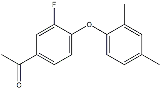 1-[4-(2,4-dimethylphenoxy)-3-fluorophenyl]ethan-1-one Struktur